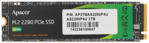 Накопитель SSD M.2 2280 Apacer AP2TBAS2280P4U-1 AS2280P4U 2TB PCIe Gen3x4 3500/3000MB/s IOPS 700K/680K MTBF 1.8M 1300TBW Retail