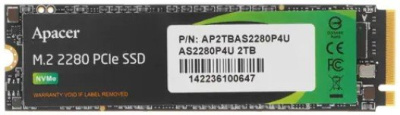 Накопитель SSD M.2 2280 Apacer AP2TBAS2280P4U-1 AS2280P4U 2TB PCIe Gen3x4 3500/3000MB/s IOPS 700K/680K MTBF 1.8M 1300TBW Retail
