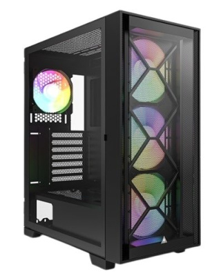 Корпус ATX Montech AIR 1000 PREMIUM BLACK без БП, боковая панель из закленного стекла, USB 2.0, 2*USB 3.2, audio
