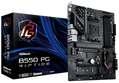 Материнская плата ATX ASRock B550 PG RIPTIDE (AM4, AMD B550, 4*DDR4 (4933), 6*SATA 6G RAID, 2*M.2, 4*PCIE, 2.5Glan, HDMI, USB Type-C, 7*USB 3.2, 2*USB