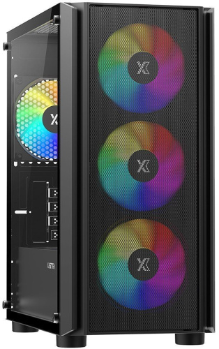 Корпус mATX Xastra A402M 4ARGB без БП, 2*USB 2.0, USB 3.0