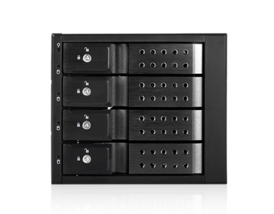 Корзина Procase T3-304-SATA3-BK 4 SATA3/SAS 6Gb hotswap aluminium mobie rack (3x5,25) Black