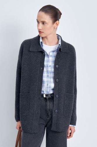 Кардиган свободного силуэта с отложным воротником