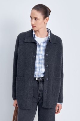 Кардиган свободного силуэта с отложным воротником