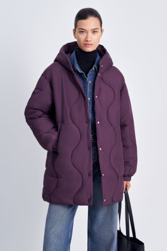 Полупальто утепленное с воротником-стойкой