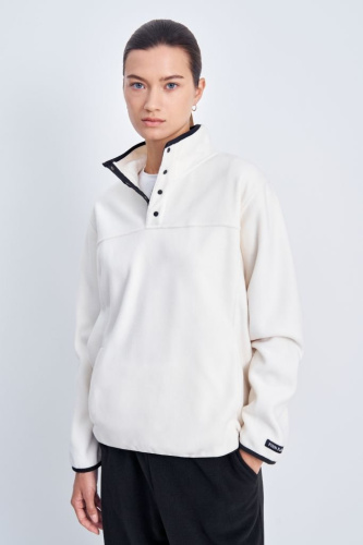 Толстовка с контрастной отделкой и воротником-стойкой