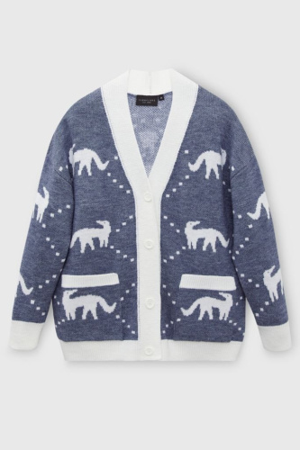 Кардиган с жаккардовым узором на пуговицах