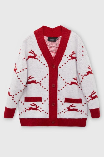 Кардиган с жаккардовым узором на пуговицах