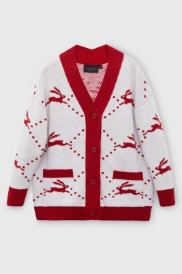 Кардиган с жаккардовым узором на пуговицах