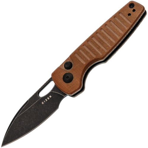 Складной нож Kizer Parakeet, сталь Nitro-V, рукоять коричневая микарта
