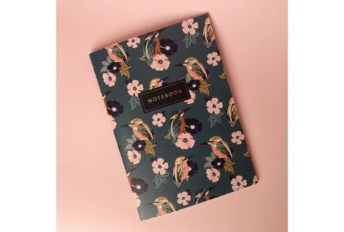 Тетрадь в точку Beauty birds А5 24 л 90 г, золотое тиснение, бумага слоновая кость, сшивка