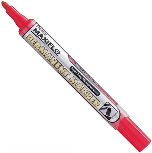 Маркер перманентный с жидкими чернилами Pentel "Maxiflo" 4,5 мм пулеобразный наконечник, красный