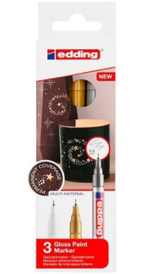 Набор маркеров декоративных, лаковых Edding 3 шт, 0,8 мм Металлик