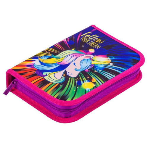 Пенал 1 отделение Berlingo "Neo-unicorn" 200*140*40 мм, полиэстер