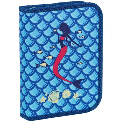 Пенал 1 отделение Berlingo "Mermaid" 200*140*40 мм, две откидные секции, полиэстер