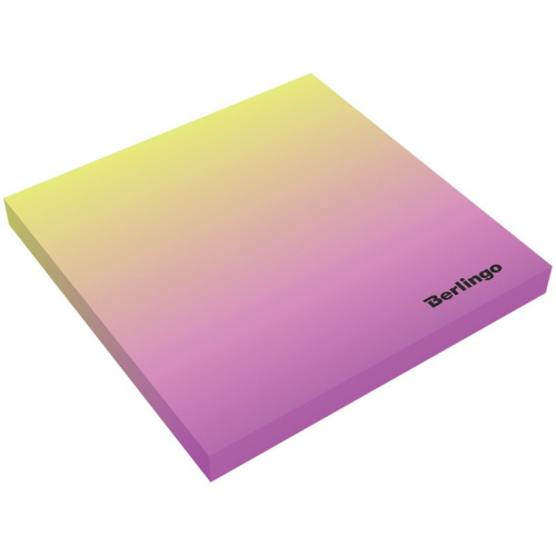 Блок самоклеящийся Berlingo "Ultra Sticky.Radiance" 75*75 мм, 50 л, желтый/розовый градиент
