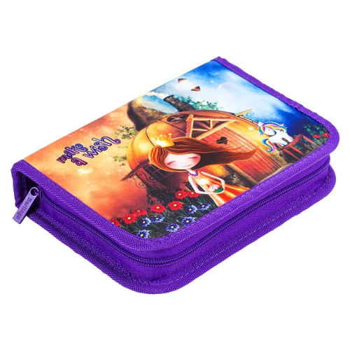 Пенал 1 отделение Berlingo "Magic" 200*140*40 мм, с наполнением, полиэстер