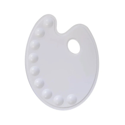 Палитра пластиковая овальная ХоББитания, размер 22х28 см, 9 углублений