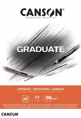 Альбом-склейка для набросков Canson "Graduate" 29,7x42 см 40 л 96 г