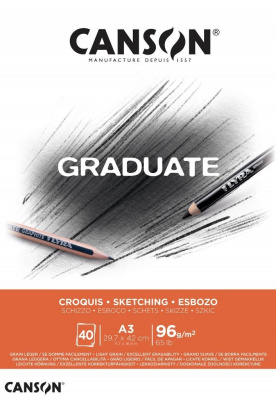 Альбом-склейка для набросков Canson "Graduate" 29,7x42 см 40 л 96 г