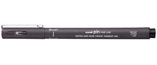 Линер UNI PIN brush 200 (S) кисть, темно-серый