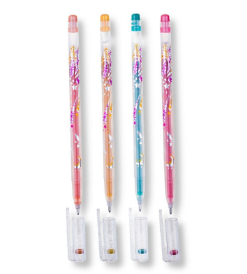 Ручка гелевая Crown MTJ-500GLS 1,0 мм "Люрекс" Оранжевая