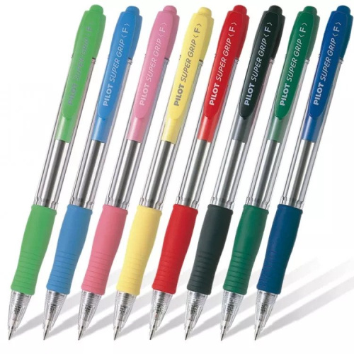 Ручка шариковая автомат Pilot "Super Grip" 0,7 мм, цвет зеленый