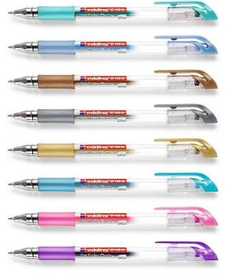 Ручка гелевая Edding 0,7 мм синий металлик