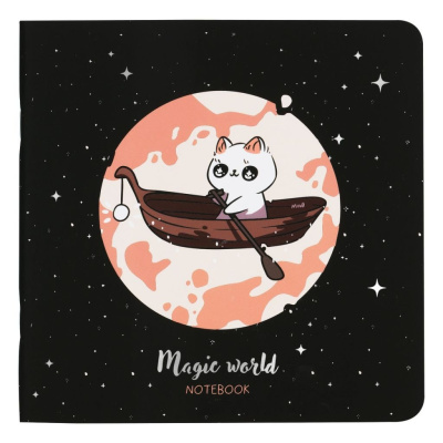 Записная книжка на скрепке MESHU "Magic world" 170*170 мм 40 л 80 г, soft-touch ламинация, тиснение