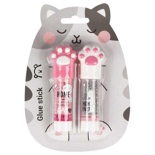 Клей-карандаш MeShu с топпером "Paw", 8 г, 2 шт в блистере