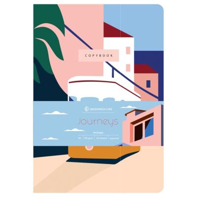 Тетрадь в точку на сшивке Greenwich Line "Journeys" А5 40 л 80 г, твин-лак, тон. Блок