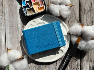 Скетчбук для акварели Inkberry 5х8 см 30 л 230 г 50% хлопка, синий