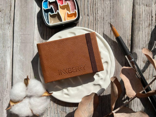 Скетчбук для акварели Inkberry 5х8 см 30 л 230 г 50% хлопка, коричневый