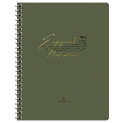 Тетрадь в клетку на гребне GreenwichLine "Moderate" А5 48 л 80 г, матовая ламинация, тиснение фольго