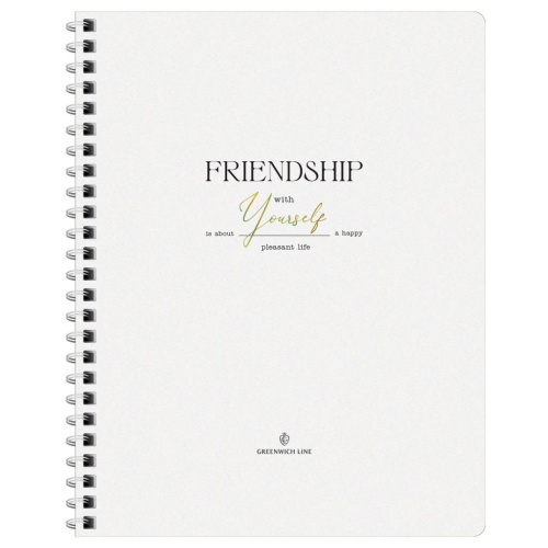 Тетрадь в клетку на гребне GreenwichLine "Friendship" А5 48 л 80 г, матовая ламинация, тиснение фоль