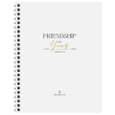 Тетрадь в клетку на гребне GreenwichLine "Friendship" А5 48 л 80 г, матовая ламинация, тиснение фоль