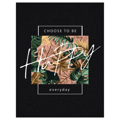 Картина по номерам на черном холсте ТРИ СОВЫ "Будь счастлив", 30*40 см, c акриловыми красками и кист