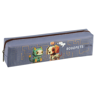 Пенал мягкий MESHU "Robopets" 200*55*40 мм, искусственная кожа