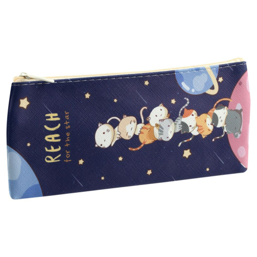Пенал мягкий MESHU "Space cats" 200*100 мм, искусственная кожа