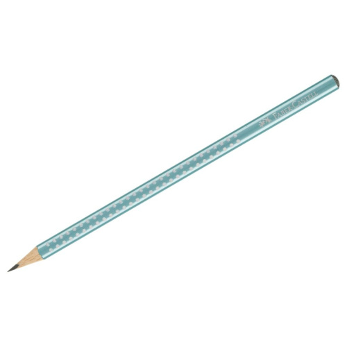 Карандаш чернографитный Faber-Castell "Sparkle" В, трехгранный, заточен., голубой металлик