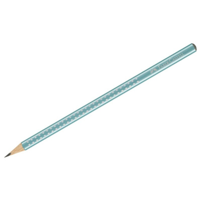 Карандаш чернографитный Faber-Castell "Sparkle" В, трехгранный, заточен., голубой металлик