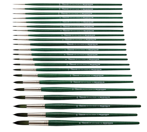 Кисть д/рисования Tintoretto Emerald синтетика, круглая, на короткой ручке №16