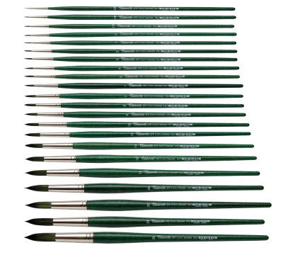 Кисть д/рисования Tintoretto Emerald синтетика, круглая, на короткой ручке №9