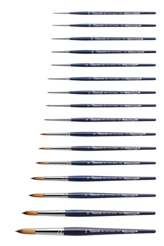 Кисть синтетика №9 круглая Tintoretto "Bronze" на короткой ручке