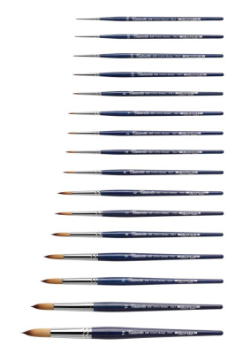 Кисть синтетика №9 круглая Tintoretto "Bronze" на короткой ручке