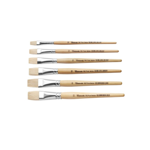 Кисть щетина №20 плоская "Tintoretto" на короткой ручке