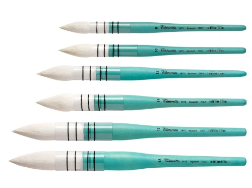 Кисть имитация №10 козы круглая Tintoretto "Aquasynt" французское крепление