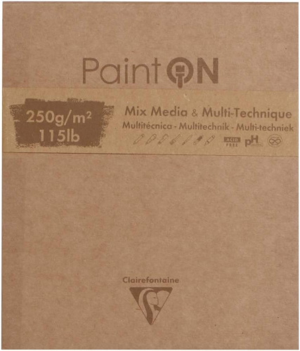 Блок-склейка Clairefontaine "Paint'On", 13,3х15,7 см 50 л 250 г, неровный край