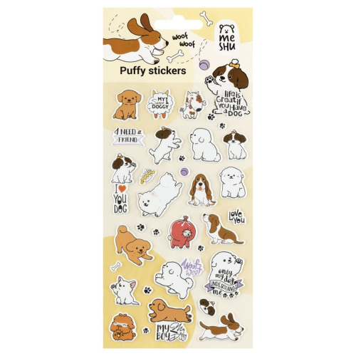 Наклейки объемные MESHU "Best friend", 10*23 см, пакет европодвес