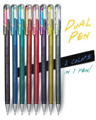 Ручка гелевая Pentel "Hybrid Dual Metallic" 1,0 мм, золото